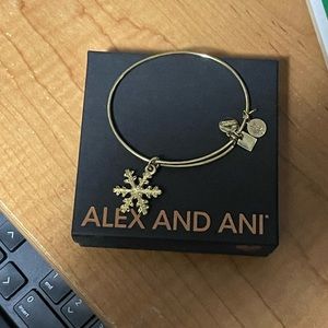 Alex & Ani gold snowflake bracelet charm charity by design